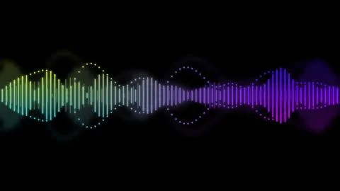 An illustration of neon colored waveform Stock Illustration