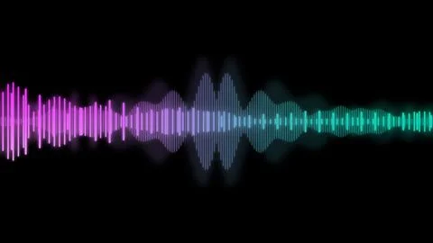 An illustration of neon colored waveform Stock Illustration