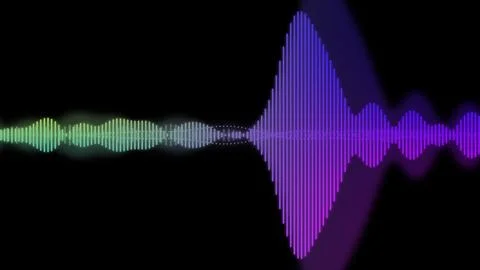 An illustration of neon colored waveform Stock Illustration