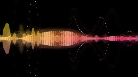 An illustration of neon colored waveform Stock Illustration