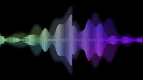 An illustration of neon colored waveform Stock Illustration