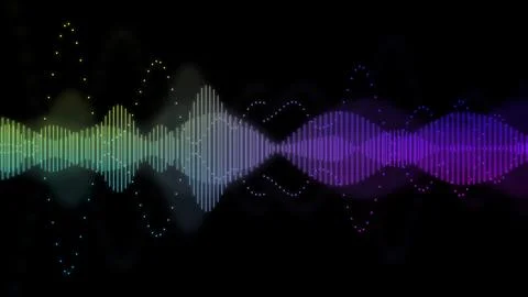 An illustration of neon colored waveform Stock Illustration