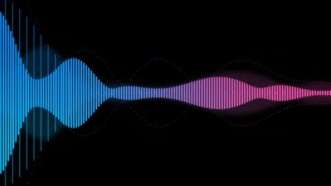 An illustration of neon colored waveform Stock Illustration