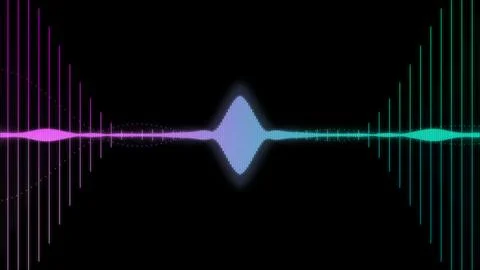 An illustration of neon colored waveform Illustrazione stock