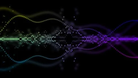 An illustration of neon colored waveform Stock Illustration