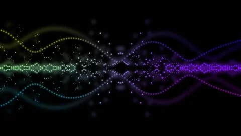An illustration of neon colored waveform Stock Illustration
