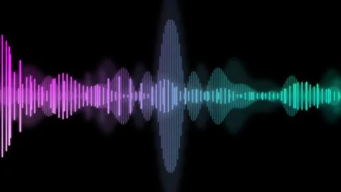 An illustration of neon colored waveform Stock Illustration