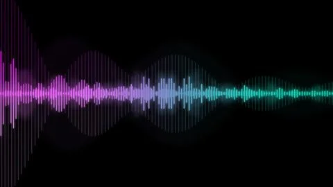 An illustration of neon colored waveform Stock Illustration
