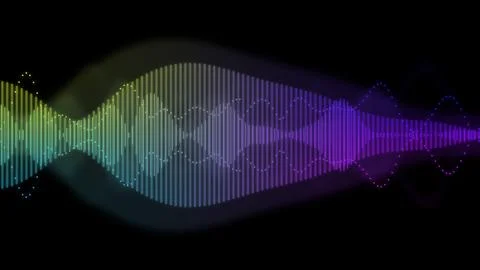 An illustration of neon colored waveform Stock Illustration