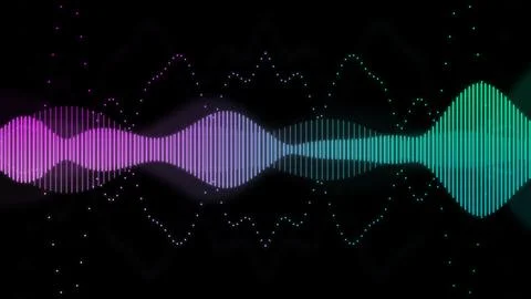 An illustration of neon colored waveform Stock Illustration