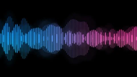 An illustration of neon colored waveform Stock Illustration