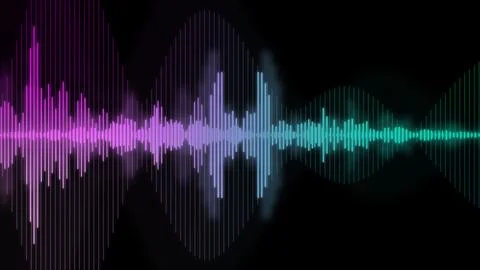 An illustration of neon colored waveform Stock Illustration