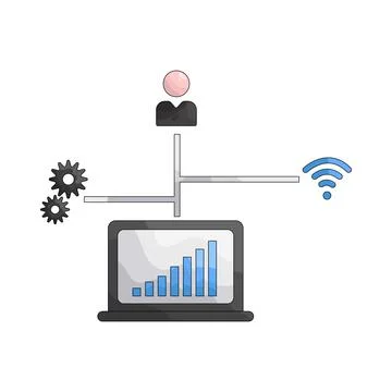Illustration of network connection Stock Illustration