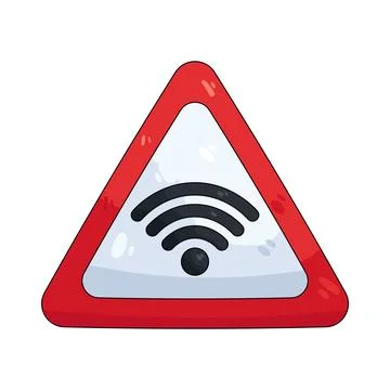 Illustration of network warning sign 스톡 일러스트