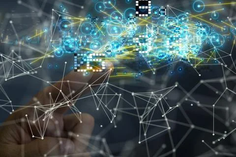 Illustration of the Neural network Stockfoto's