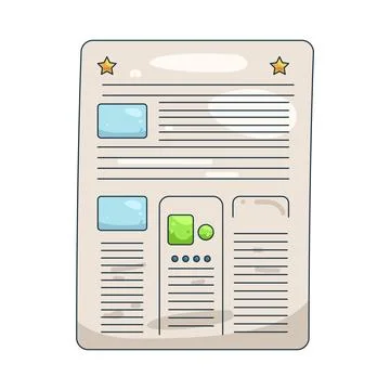 Illustration of newspaper 스톡 일러스트