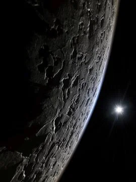 An illustration of a nice deep space moon background Ilustração Stock