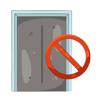 Illustration of no elevator sign Stock Illustration