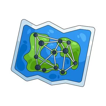 Illustration of node map Stock Illustration