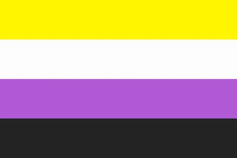Illustration of the Non-Binary Pride Flag. Symbol of sexual minorities Stock Illustration