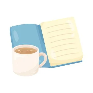 Illustration of notebook and coffee cup Stock-Illustration