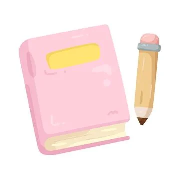 Illustration of notebook and pencil Stock-Illustration