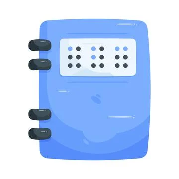 Illustration of notebook with braille text Illustrazione stock