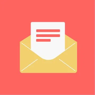 Illustration of notification about a new message in papercut technique icon Stock Illustration