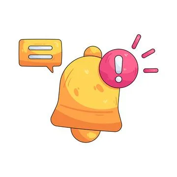 Illustration of notification bell alert Ilustração Stock