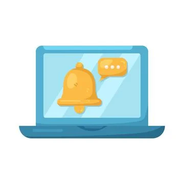 Illustration of notification on a laptop Stock Illustration