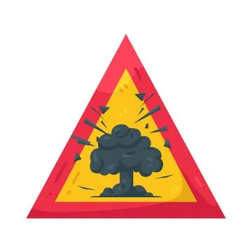 Illustration of Nuclear Explosion Warning Sign 스톡 일러스트