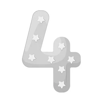 Illustration of Number 4 Stock Illustration
