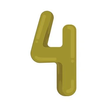 Illustration of Number 4 Stock Illustration