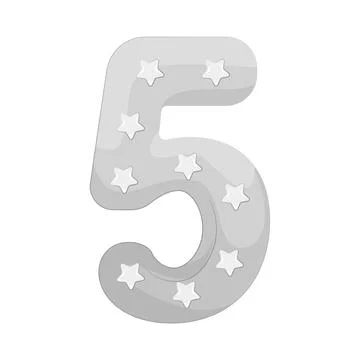 Illustration of Number 5 Stock Illustration