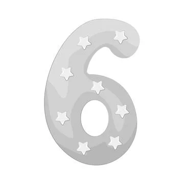 Illustration of Number 6 Stock Illustration