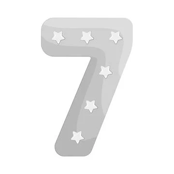 Illustration of Number 7 Stock Illustration