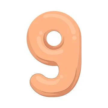 Illustration of Number 9 Stock Illustration