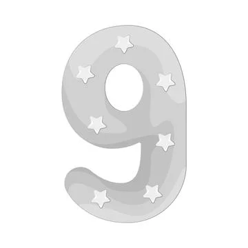 Illustration of Number 9 Stock Illustration