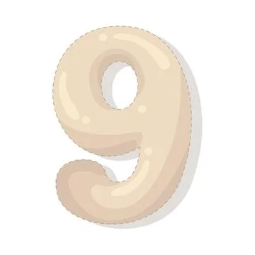 Illustration of Number 9 Illustrazione stock