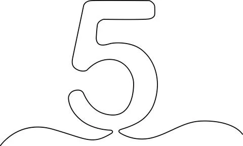 Illustration of number five Vector Illustrazione stock