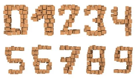 Illustration of the numbers 0 to 9 Stock Illustration