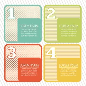 Illustration of numbers brochure, step by step, count or list, vector 스톡 일러스트
