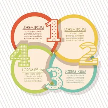 Illustration of numbers brochure, step by step, count or list, vector 스톡 일러스트
