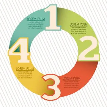 Illustration of numbers brochure, step by step, count or list, vector 스톡 일러스트