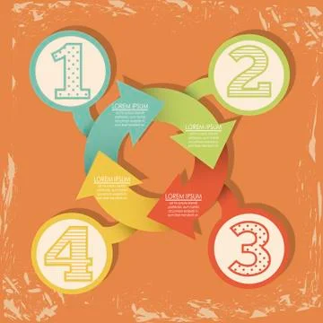 Illustration of numbers brochure, step by step, count or list, vector 스톡 일러스트