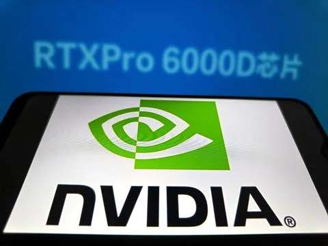 Illustration NVIDIA RTX Pro 6000D Chip Stock Photos