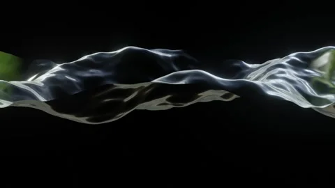 Illustration of ocean waves on a black background Stock Footage 291874920