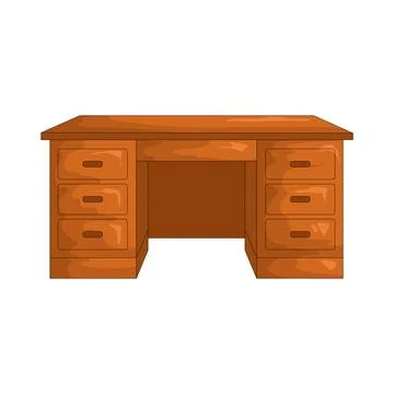 Illustration of office desk Stock Illustration