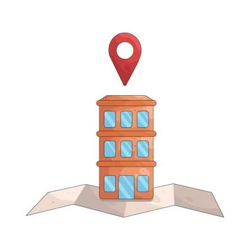 Illustration of Office location Illustrazione stock