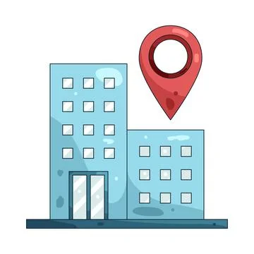 Illustration of Office location 스톡 일러스트